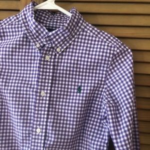 Boys Size 7 Ralph Lauren Button Down Gingham Shirt